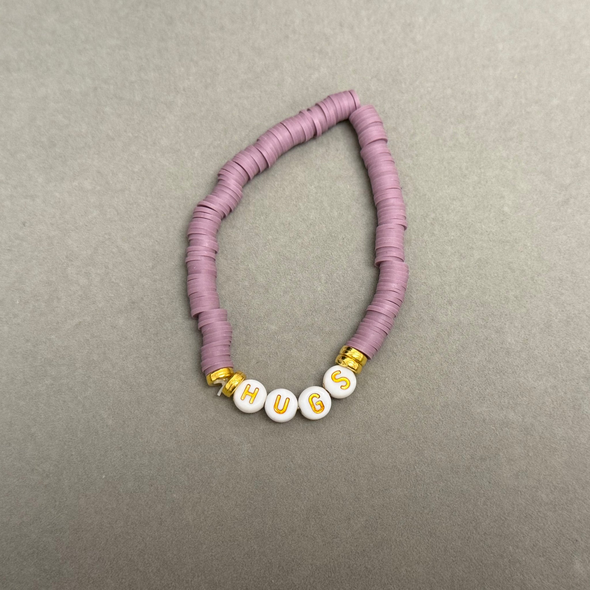 Hugs purple clay bracelet