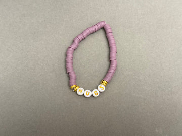 Hugs purple clay bracelet