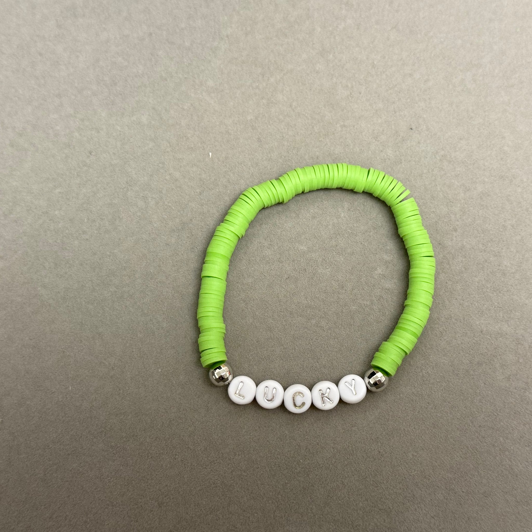 Lucky green clay bracelet