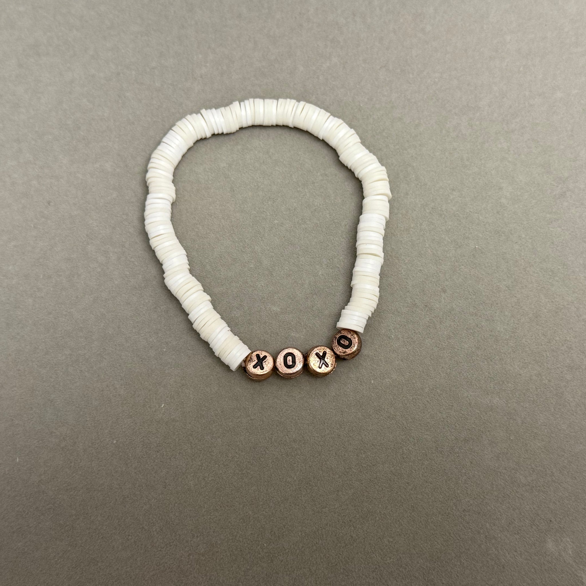 Xoxo white clay bracelet
