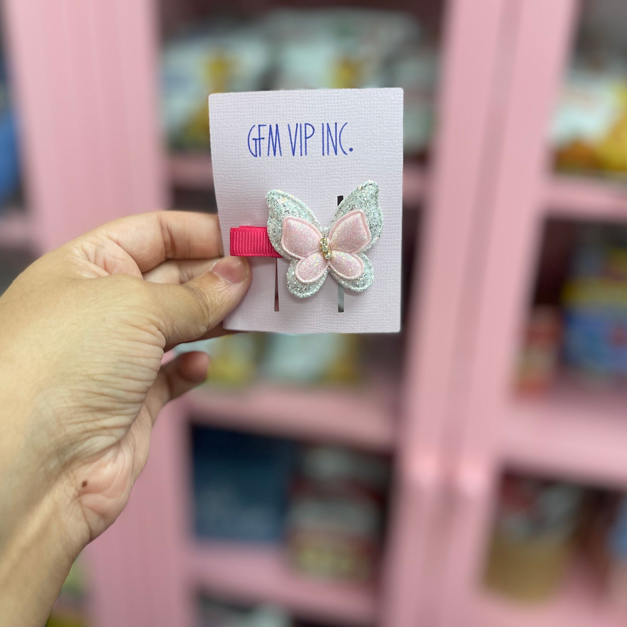 Sparkly butterfly hairclips