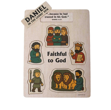Daniel in the Lions' Den Wooden Bible Puzzle for Kids