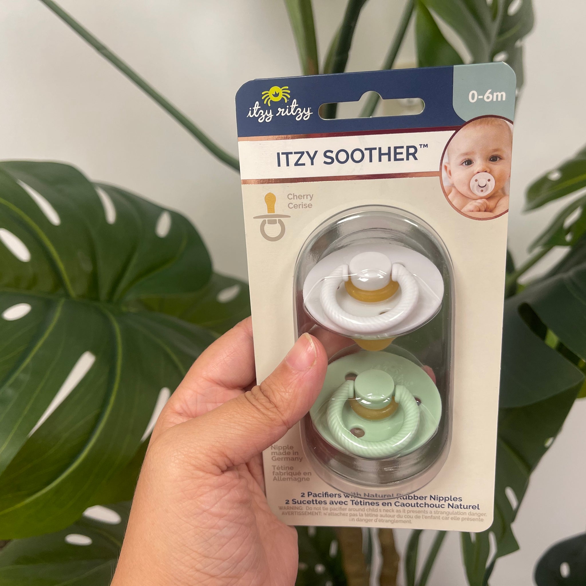 Itzy Soother™ Natural Rubber Paci Sets mint & white