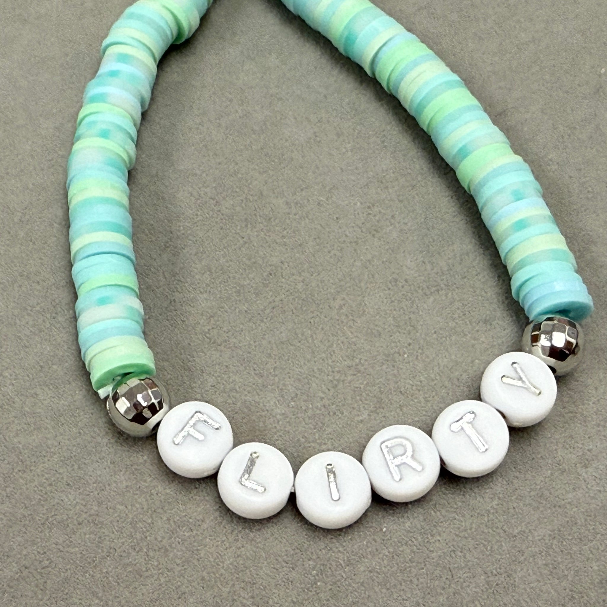 Flirty blue/green clay bracelet
