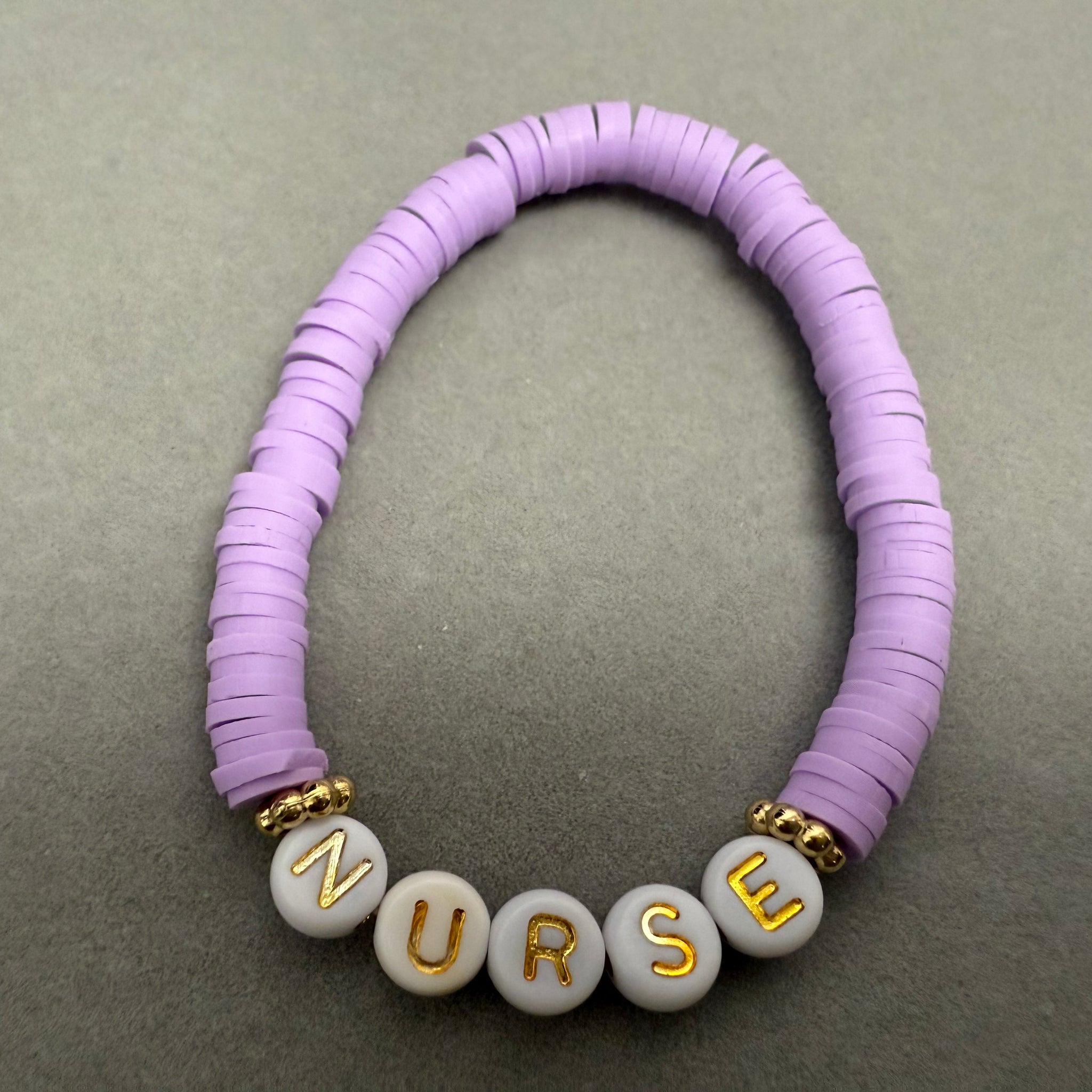 Nurse purple clay bracelet