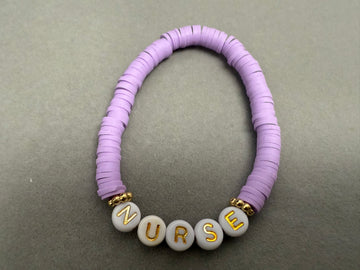 Nurse purple clay bracelet