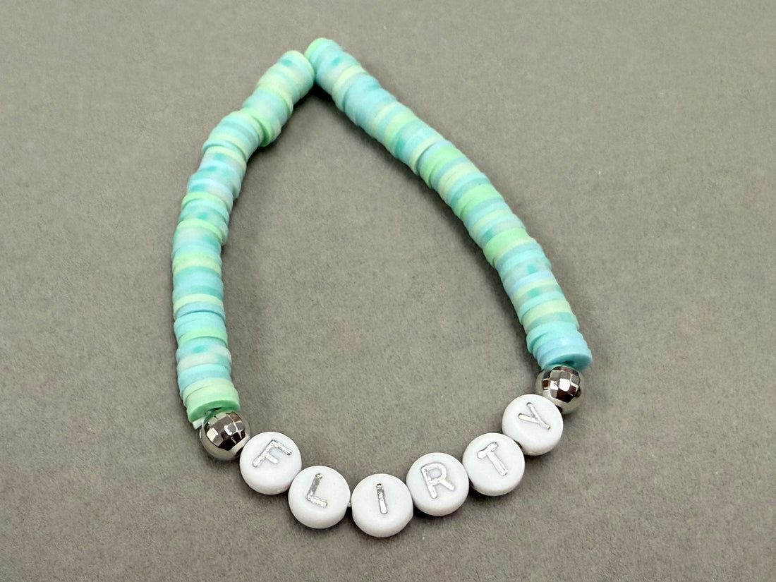 Flirty blue/green clay bracelet