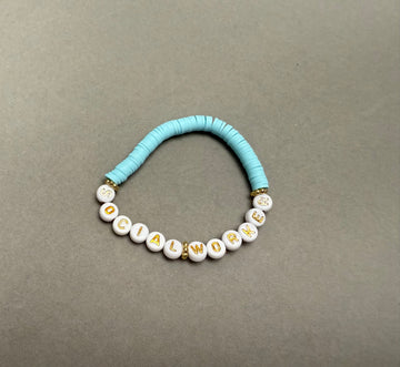Social work blue clay bracelet
