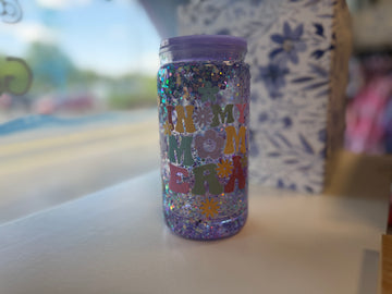 In my mom era purple glitter 16oz