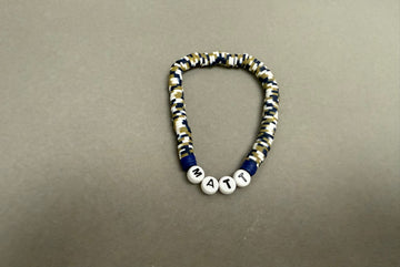Matt name clay bracelet