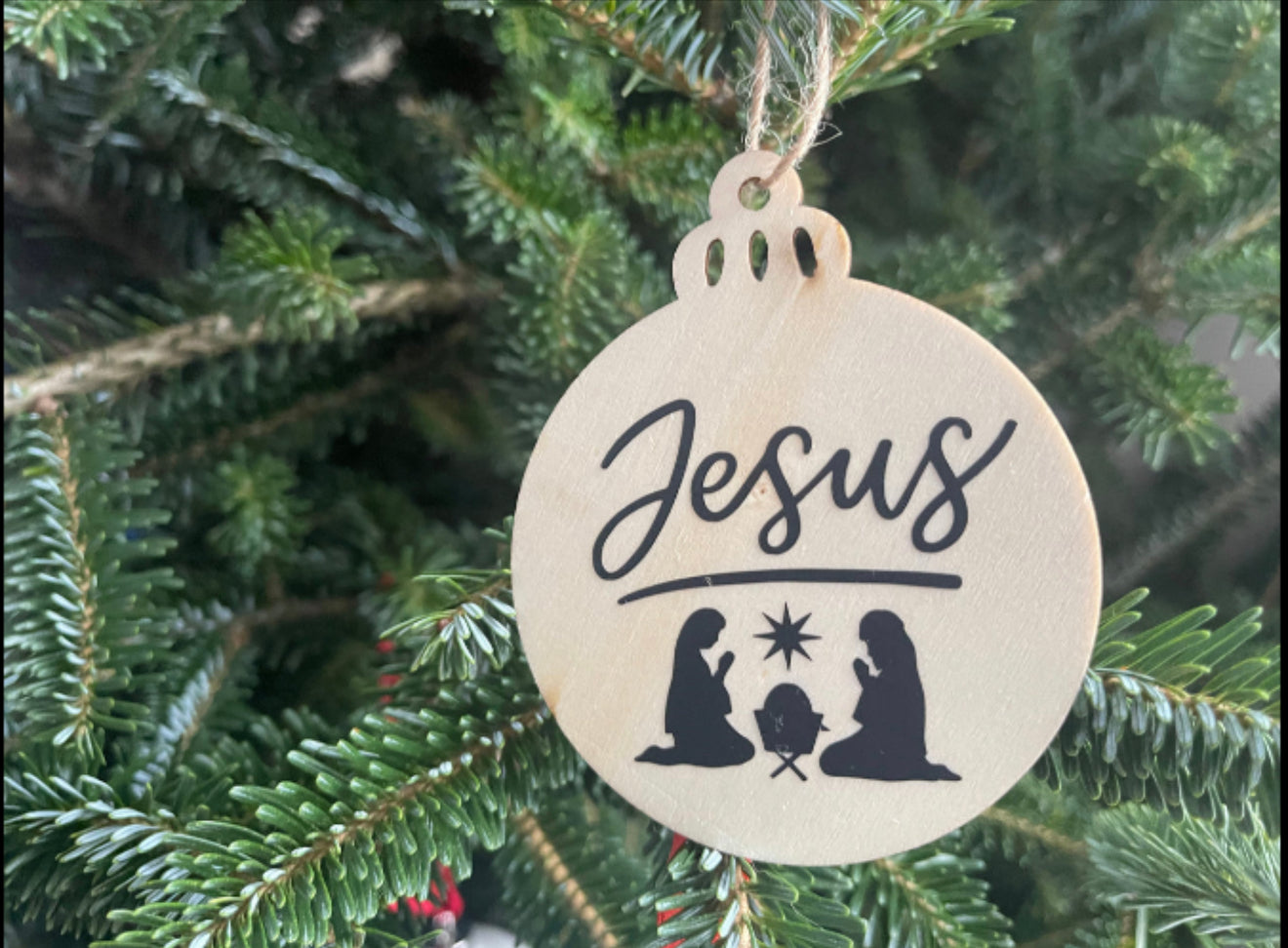 Jesus ornament wooden