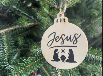 Jesus ornament wooden