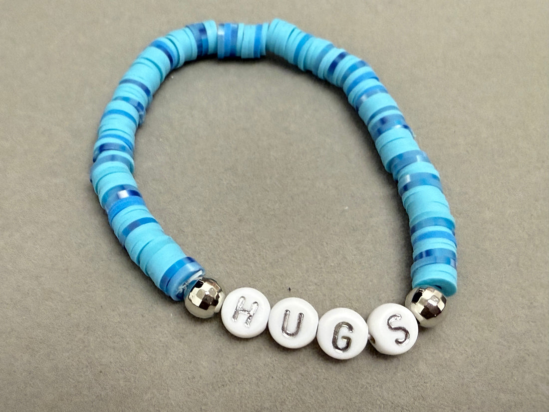 Hugs light blue clay bracelet
