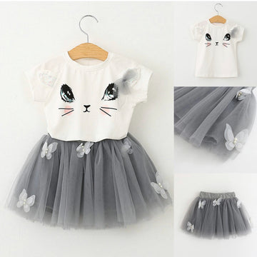 Girls Kitty Tutu Skirt Set – Size 4-5 Years