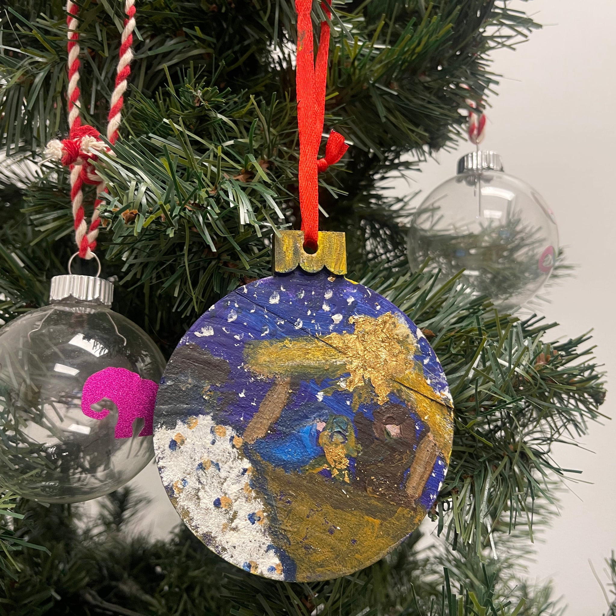 Hand painted baby Jesus ornament