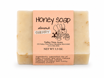 Almond Cherry Honey Soap | Handmade Natural Soap Bar with Pure Honey & Oatmeal