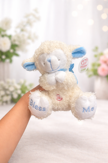 Praying lamb with sound -blue