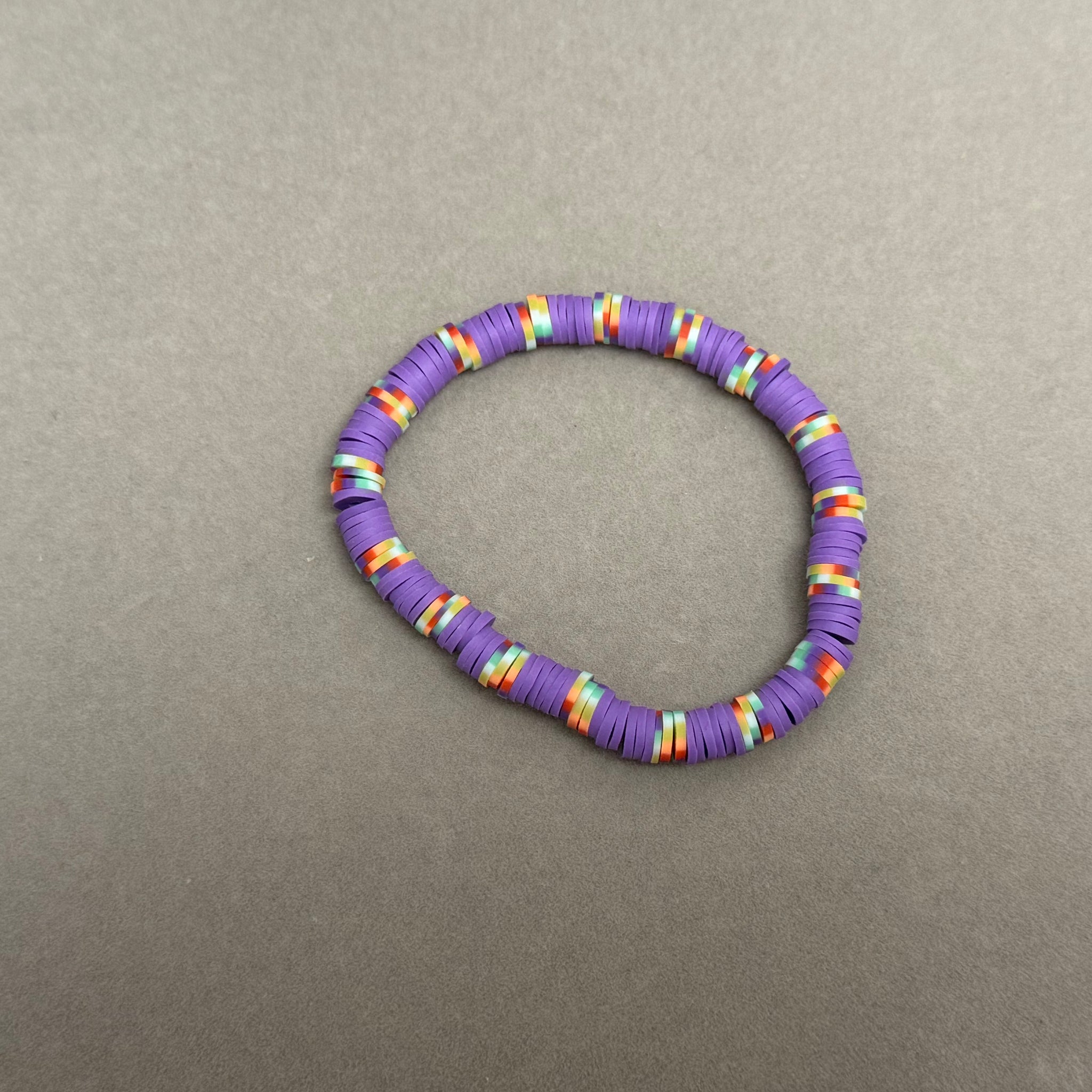 Purple clay bracelet