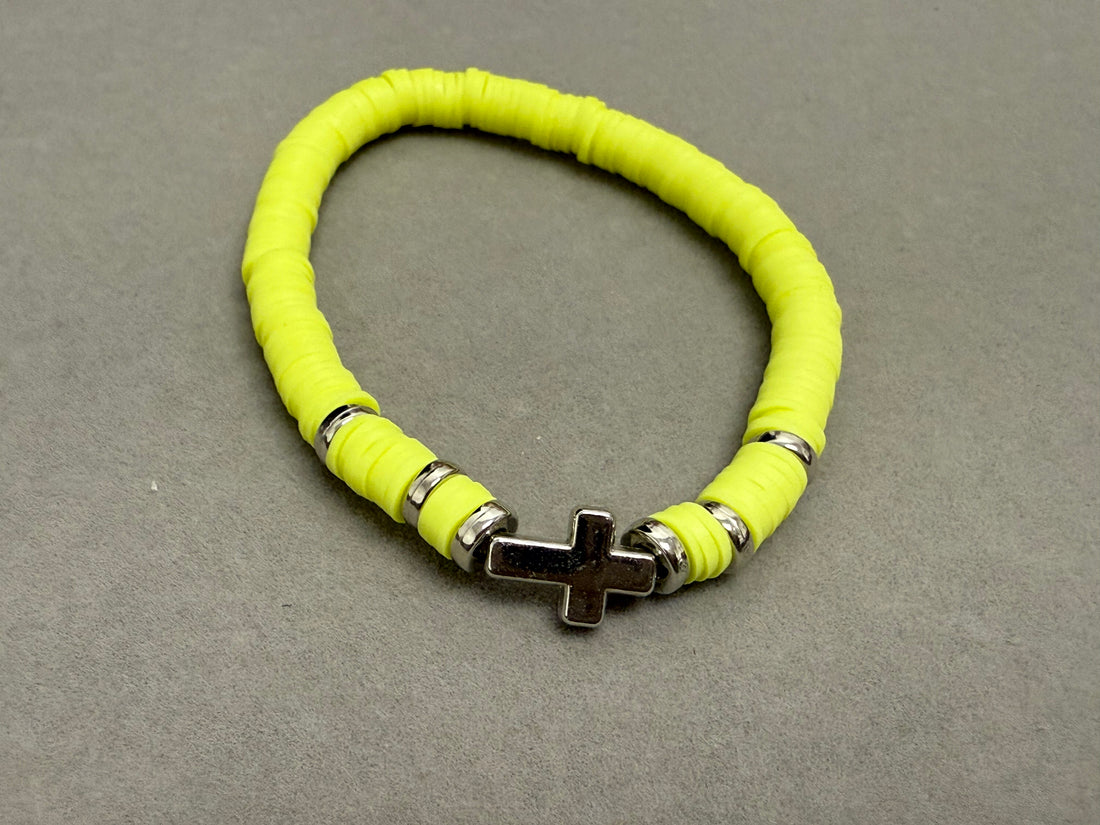 Yellow cross faith bracelet