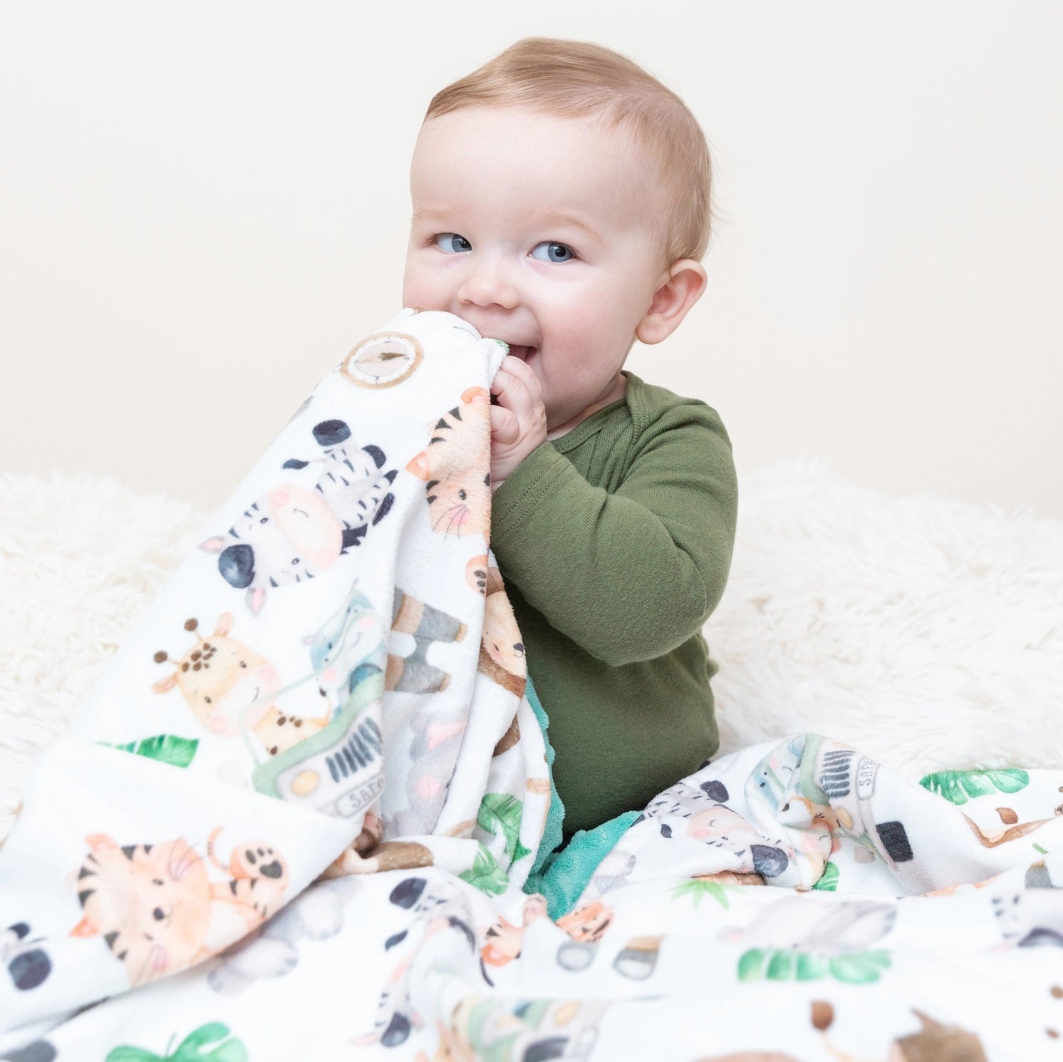 Premium Baby Toddler Minky Blanket Safari GFM VIP inc
