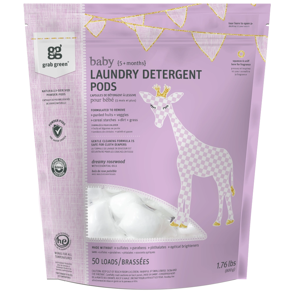 Baby Laundry Detergent Pods, Rosewood, 50 Loads