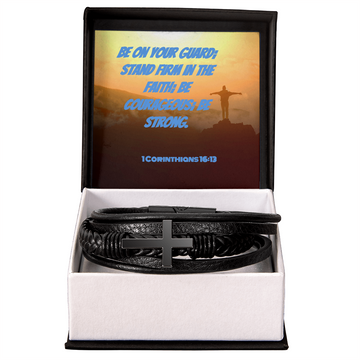 Men's Cross Bracelet 1 Corinthians 16:13