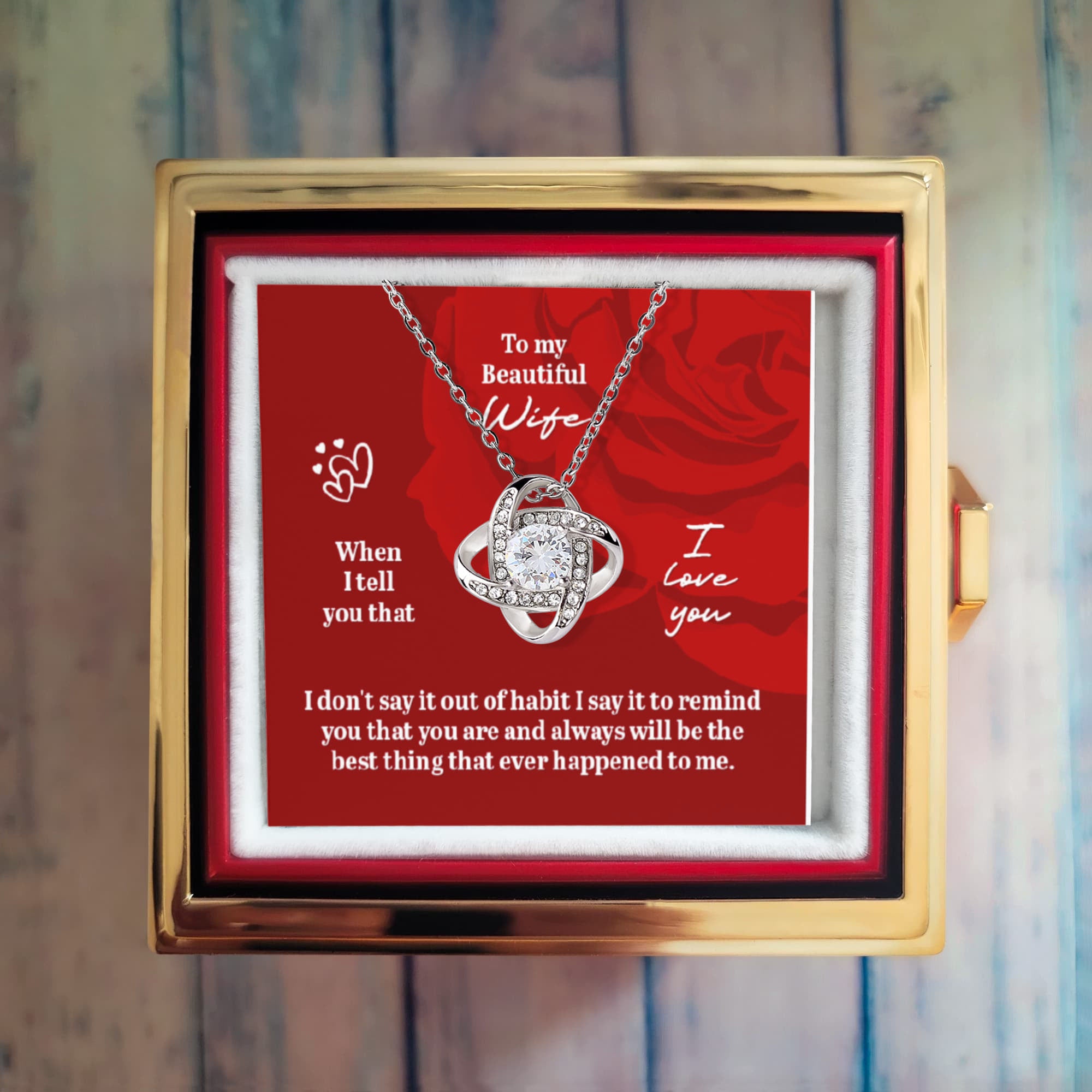 Love Knot with Rotating Rose Gift Box wife
