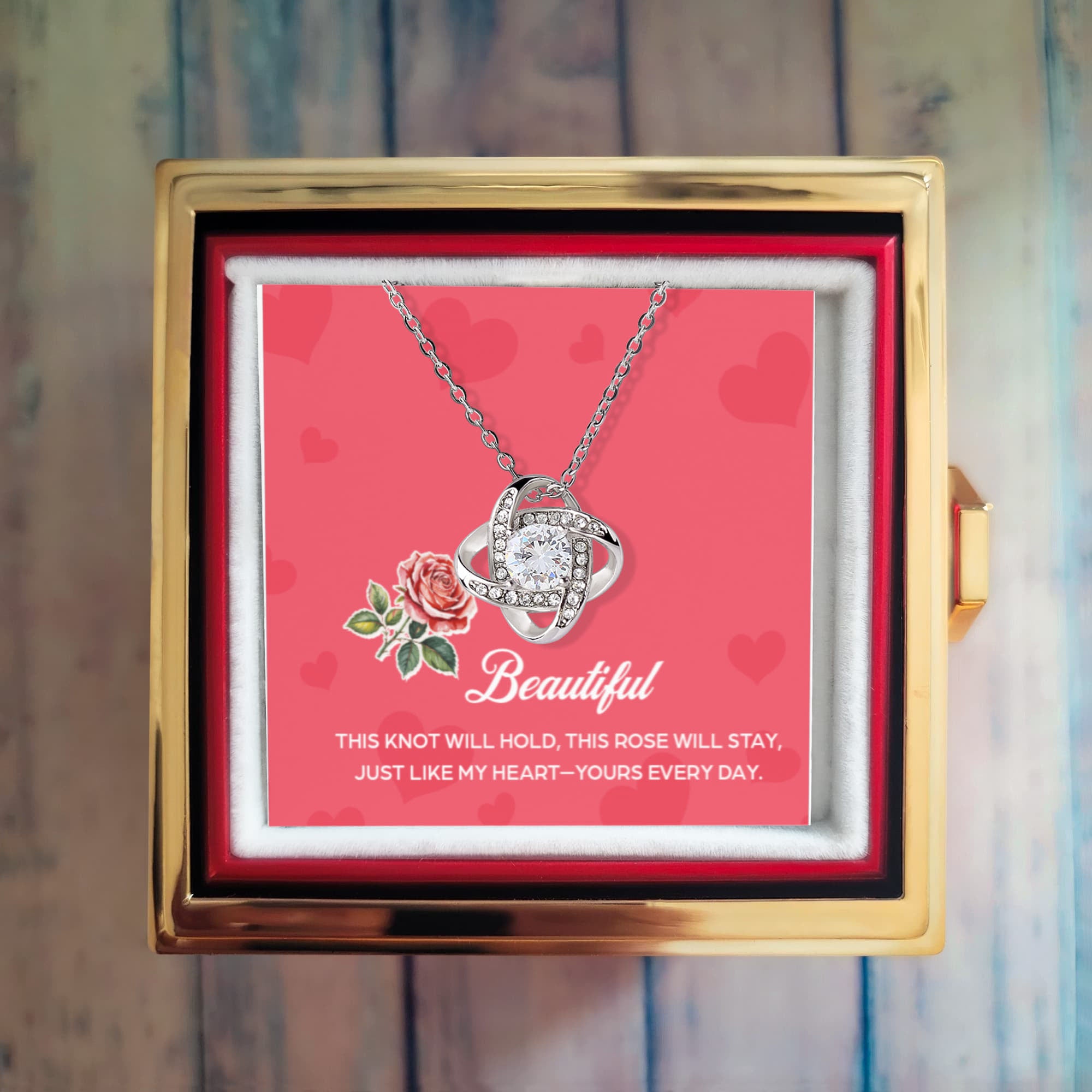 Love Knot with Rotating Rose Gift Box rose flower