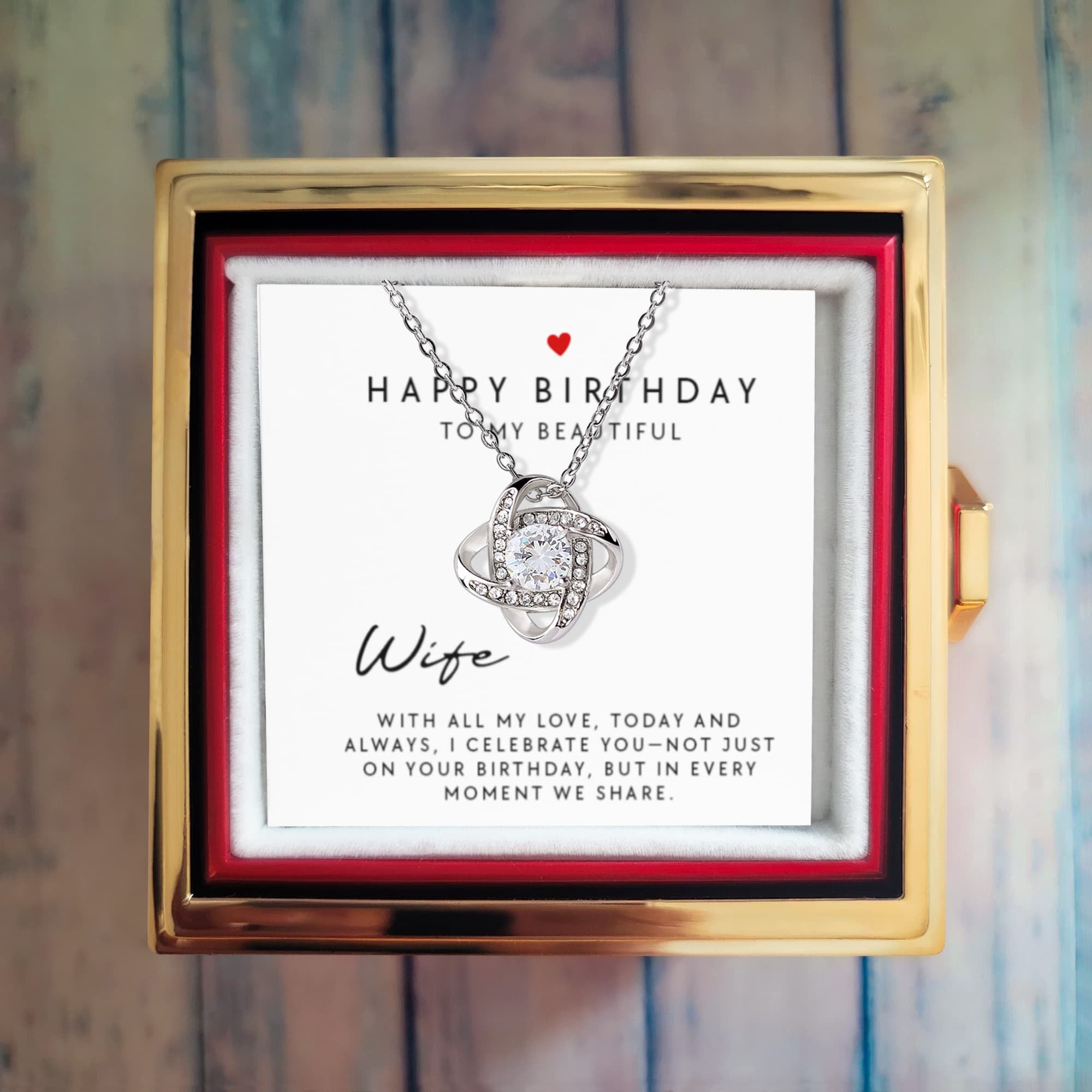 Love Knot with Rotating Rose Gift Box wife birthday