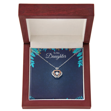 TO MY DAUGHTER Crown Pendant Necklace