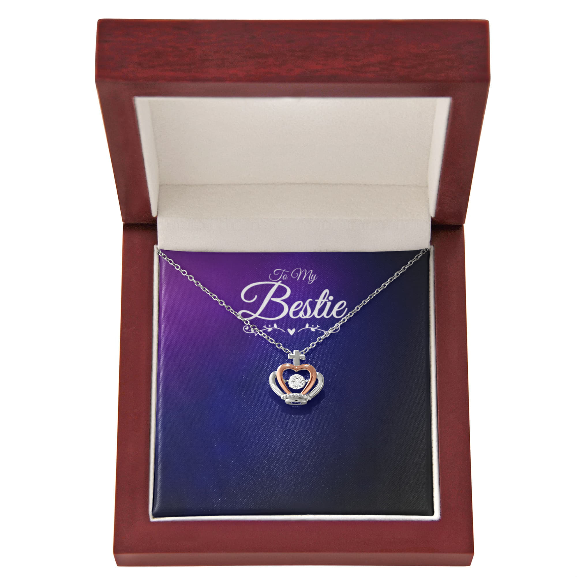 BESTIE PURPLE Crown Pendant Necklace