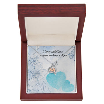 congrats on your new bundle of joy Baby Feet Heart Necklace