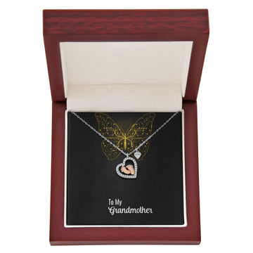 GRANDMA Baby Feet Heart Necklace