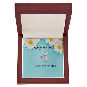congrats on your new bundle of joy Baby Feet Heart Necklace daisy
