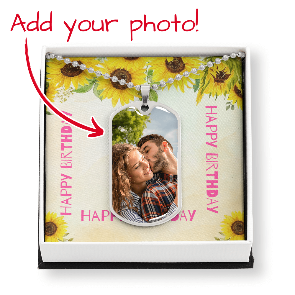 HAPPY BIRTHDAY CUSTOM Dog Tag Necklace