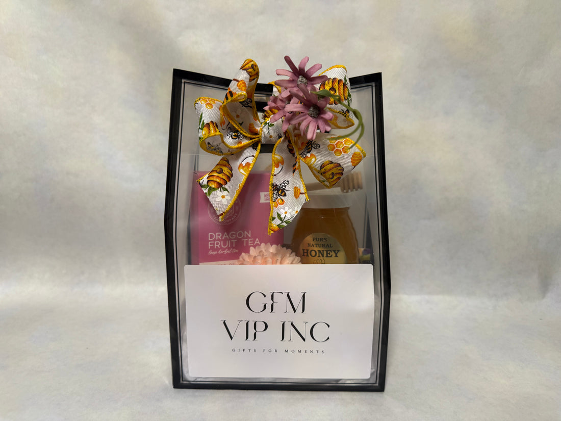 Faith & Tea Encouragement Gift Bag with premium tea, Westfield local honey, and encouragement card.